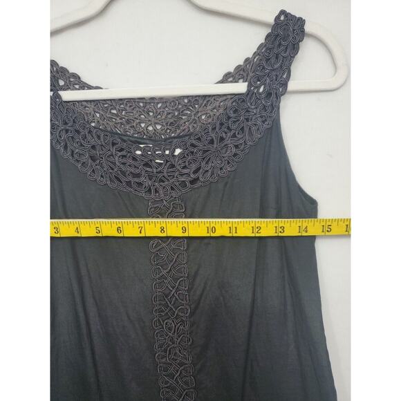 Lucy Paris Short Dress Silk Blend Lace Trim Sleeveless Women S Black Whimsigoth - Picture 6 of 12